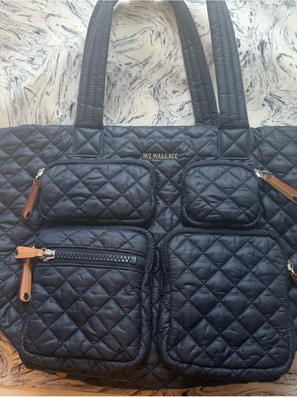 MZ Wallace Quilted Navy Metro Tote - Picture 9 of 14
